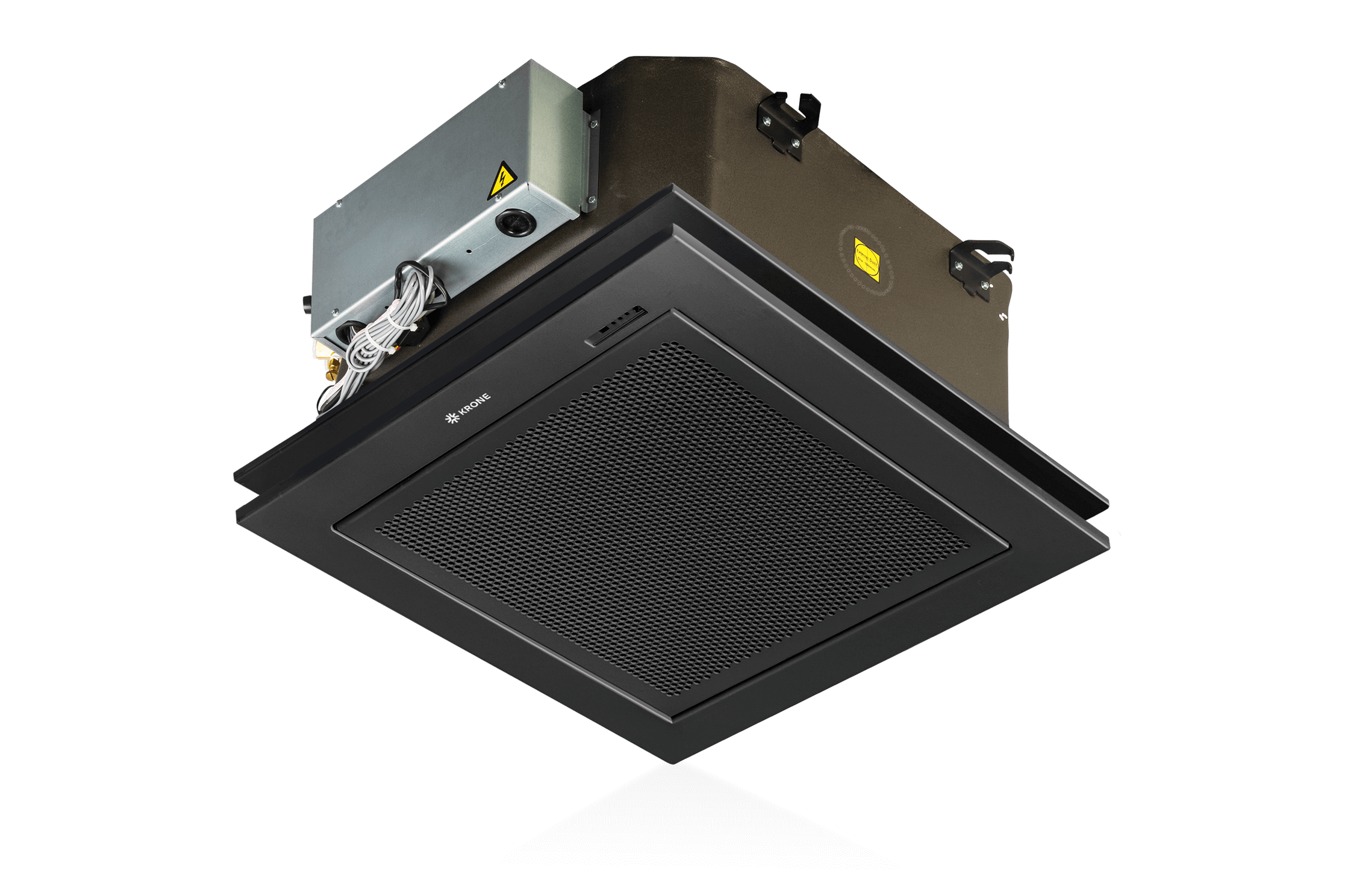 KRONE PWE-28-EC-C-B | Premium Kaltwasser Deckenkassette mit Coanda-Ausblasgitter | 2,6 kW | Anthrazit