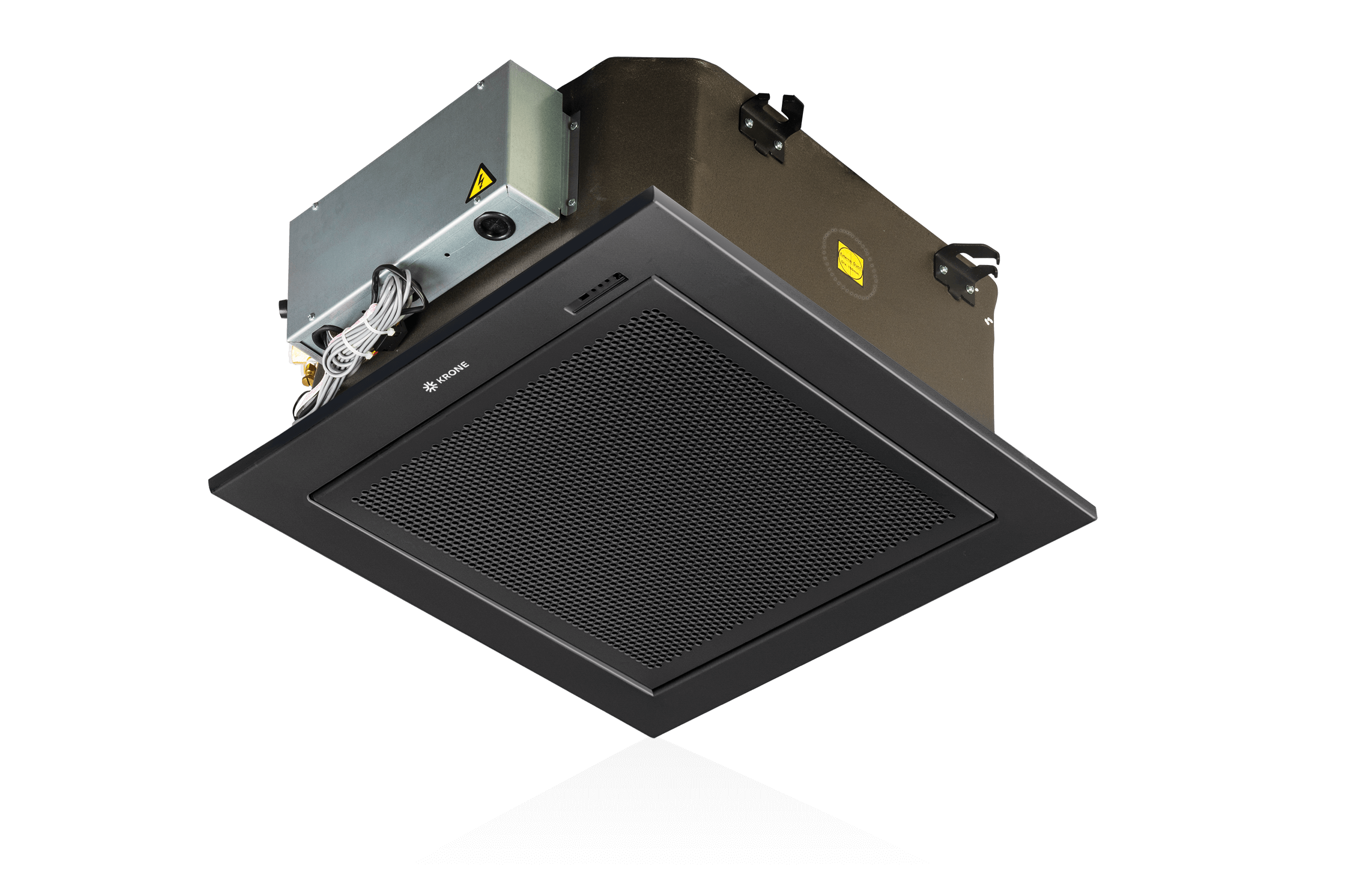 KRONE PWE-28-EC-C-B | Premium Kaltwasser Deckenkassette mit Coanda-Ausblasgitter | 2,6 kW | Anthrazit KRONE PWE-28-EC-C-B | Premium Kaltwasser Deckenkassette mit Coanda-Ausblasgitter | 2,6 kW | Anthrazit