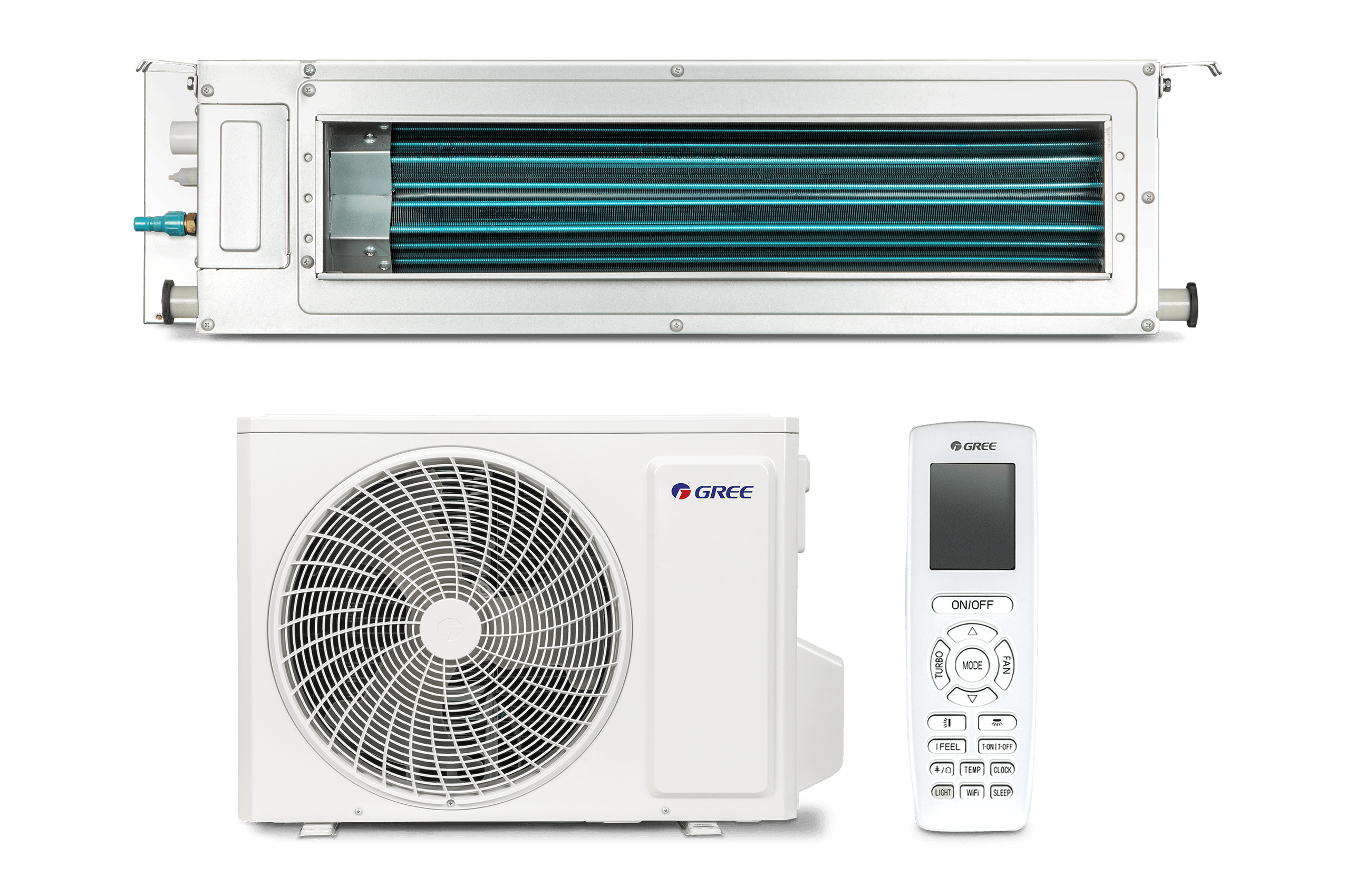 GREE GUD050-PS1/WS | Klimaanlagen Set mit Kanalanschluss | 5,3 kW