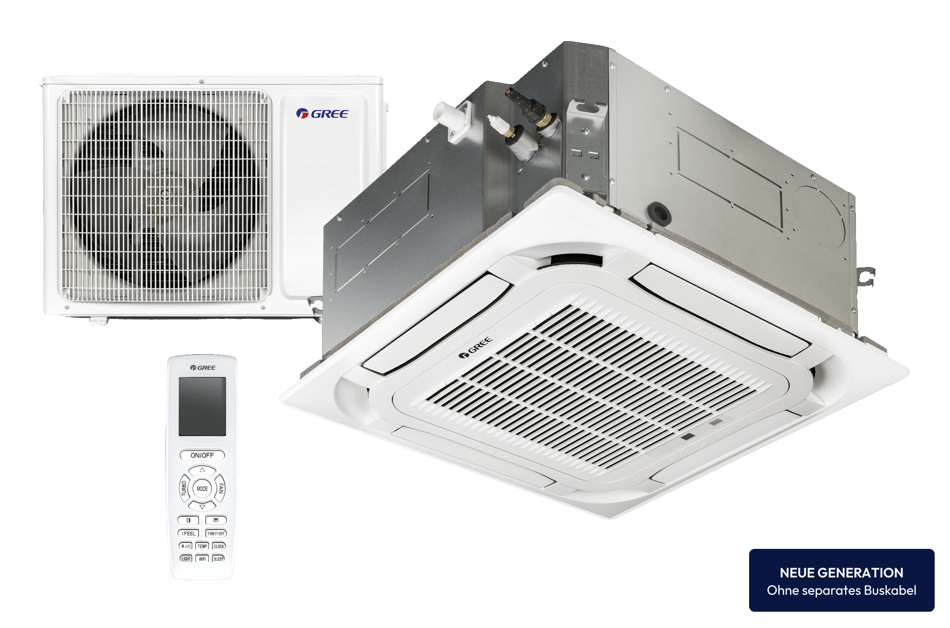 GREE GUD035-T1/WS | Deckenkassetten Klimaanlagen Set | 3,5 kW GREE GUD035-T1/WS | Deckenkassetten Klimaanlagen Set | 3,5 kW