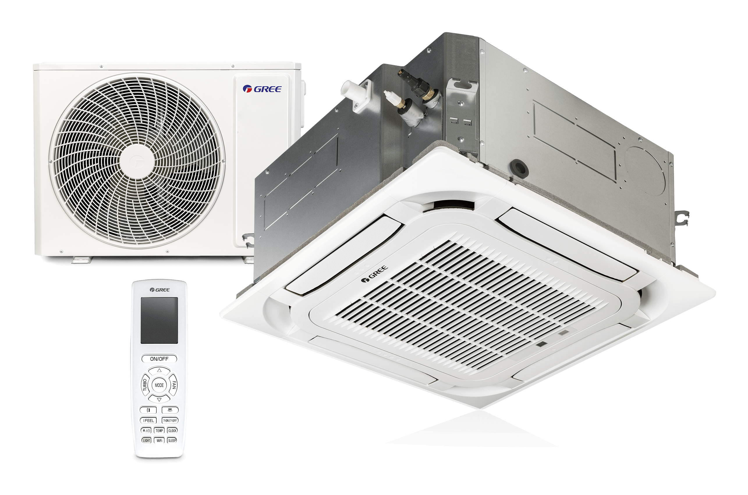 GREE GUD085-T1/WS | Deckenkassetten Klimaanlagen Set | 8,5 kW